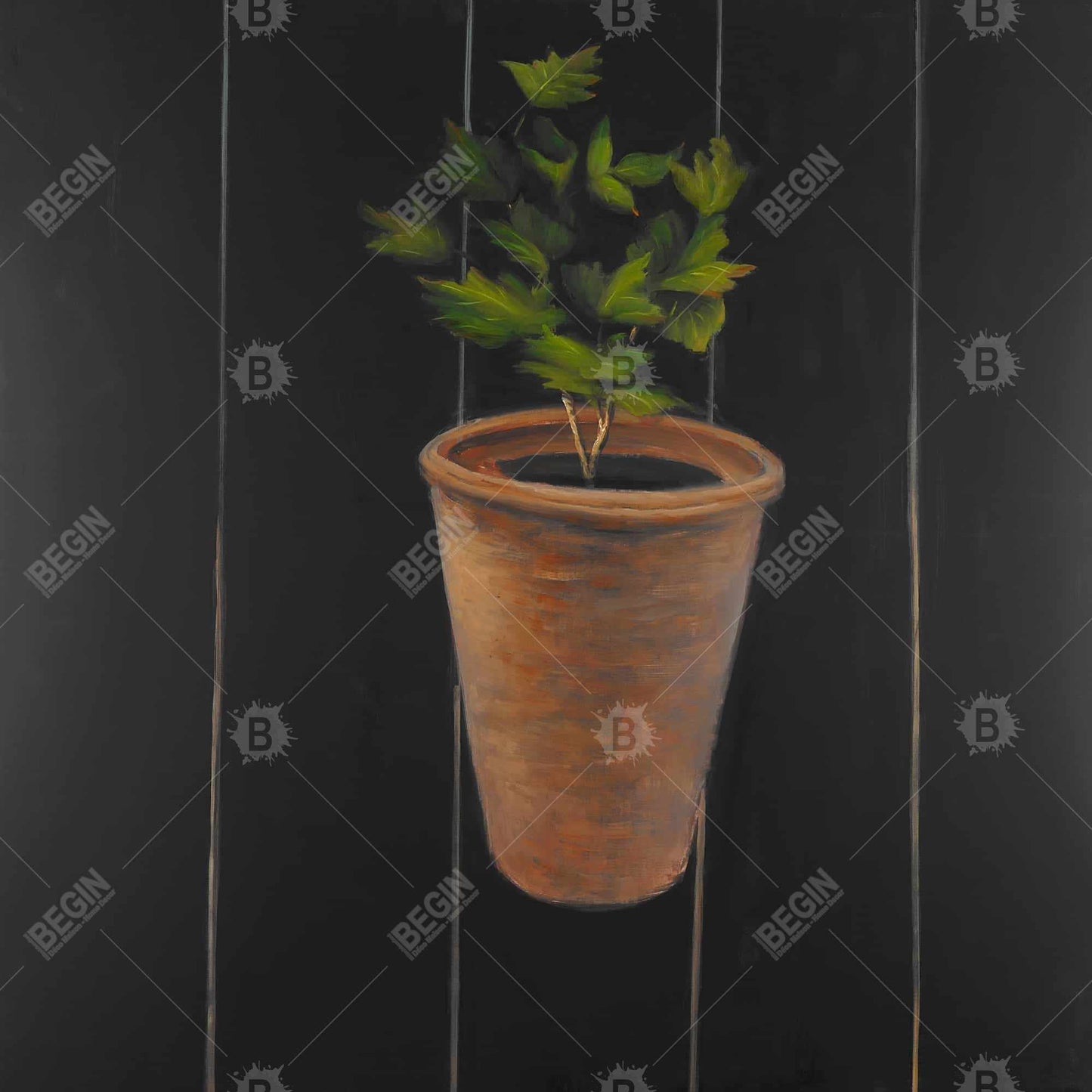 Botanical Hygge Brown Canvas | Plant of Parsley Home Decor