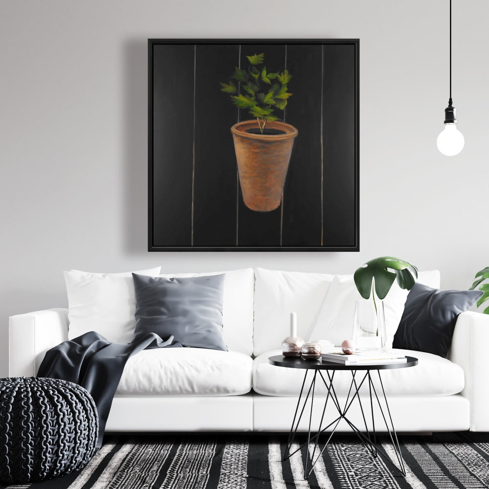 Hygge Floral Botanical Framed Canvas - Plant of Parsley Decor