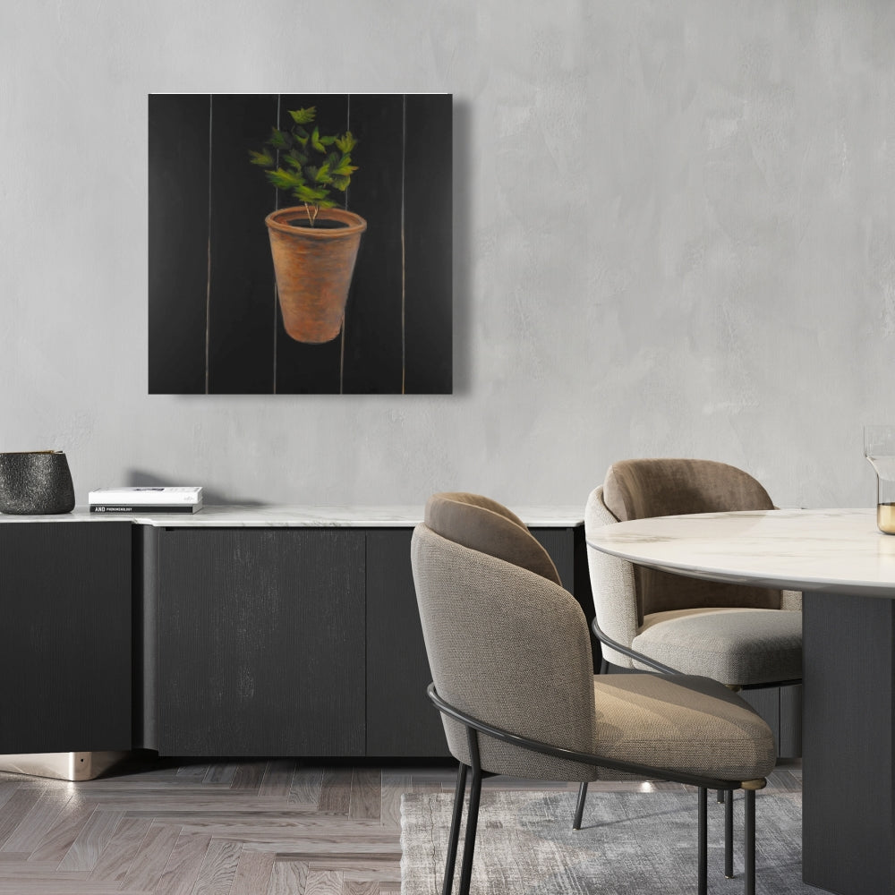 Botanical Hygge Brown Canvas | Plant of Parsley Home Decor