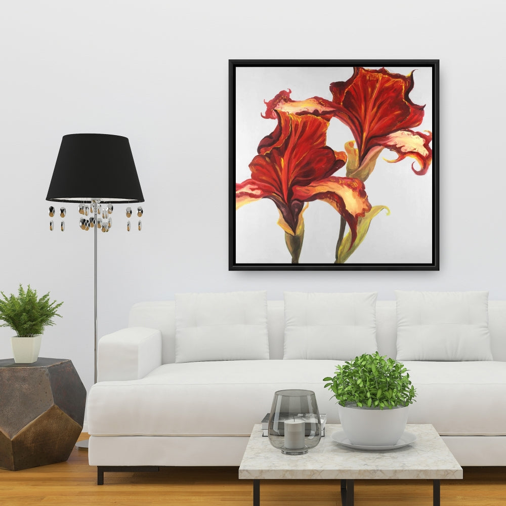 Lys aux couleurs d'automne | Toile encadrée botanique contemporaine