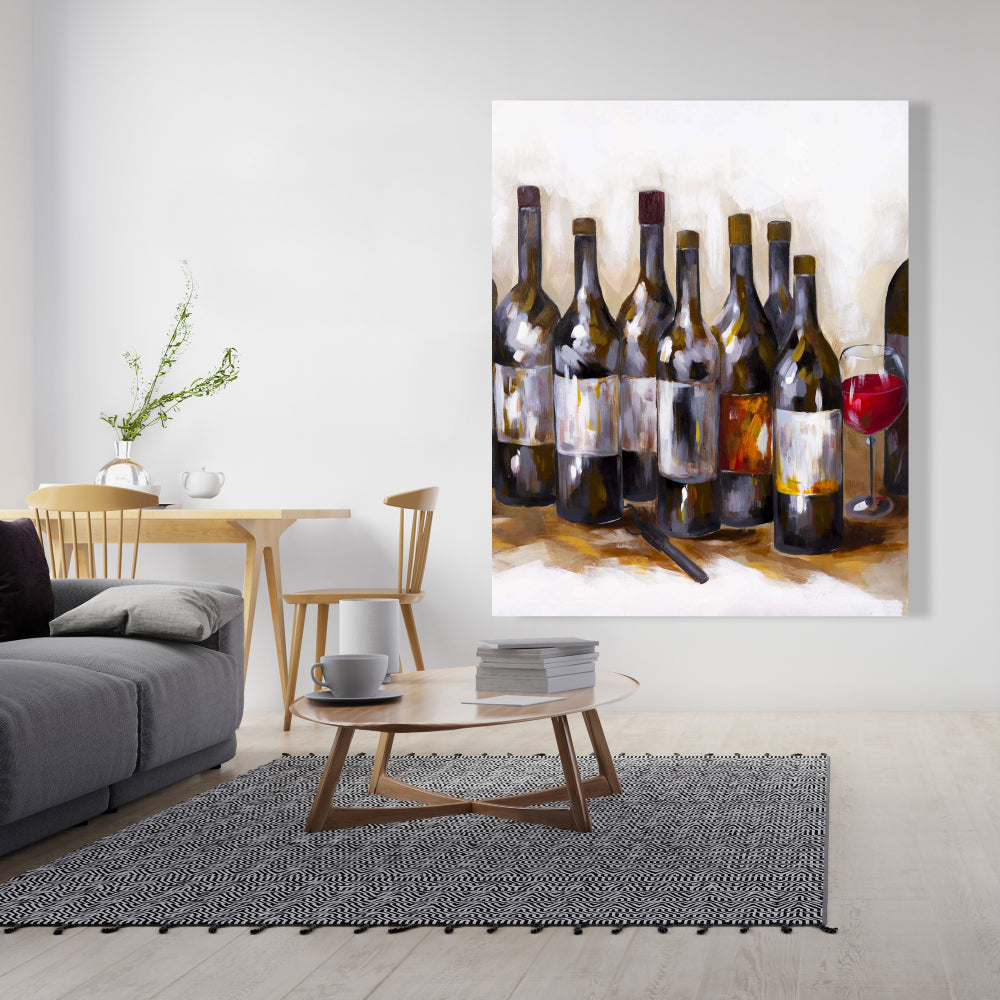 Kitchen Gastronomy Red Wine Brown Canvas | Home Decor Art