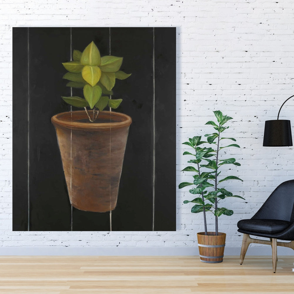 Plant of Bay Leaves Canvas | Brown Botanical Kitchen Decor