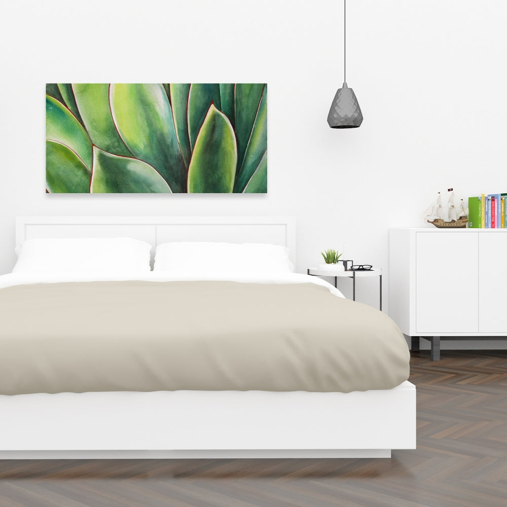 Watercolor Agave Plant Canvas | Exotic Botanical Bedroom Decor