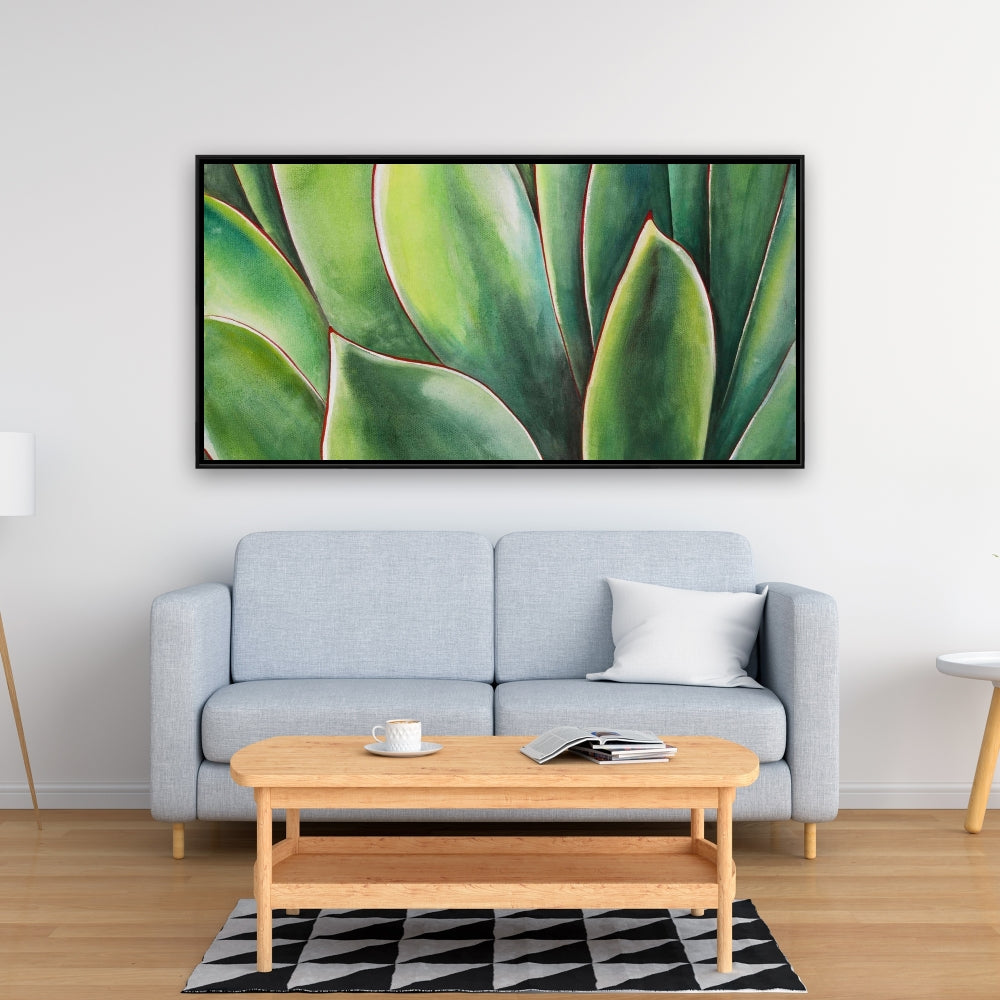 Watercolor Agave Plant - Exotic Botanical Canvas for Bedroom Decor