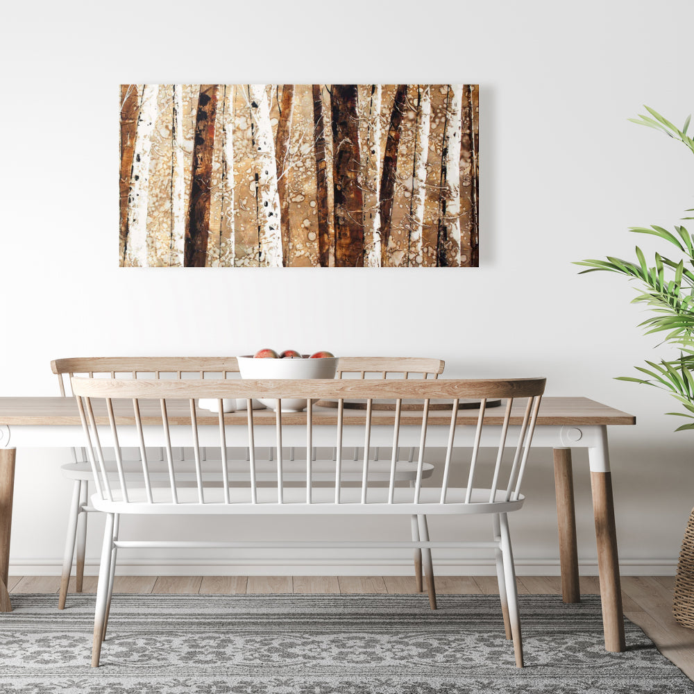 Tree Trunks Brown Rustic Canvas - Home Decor Wall Art