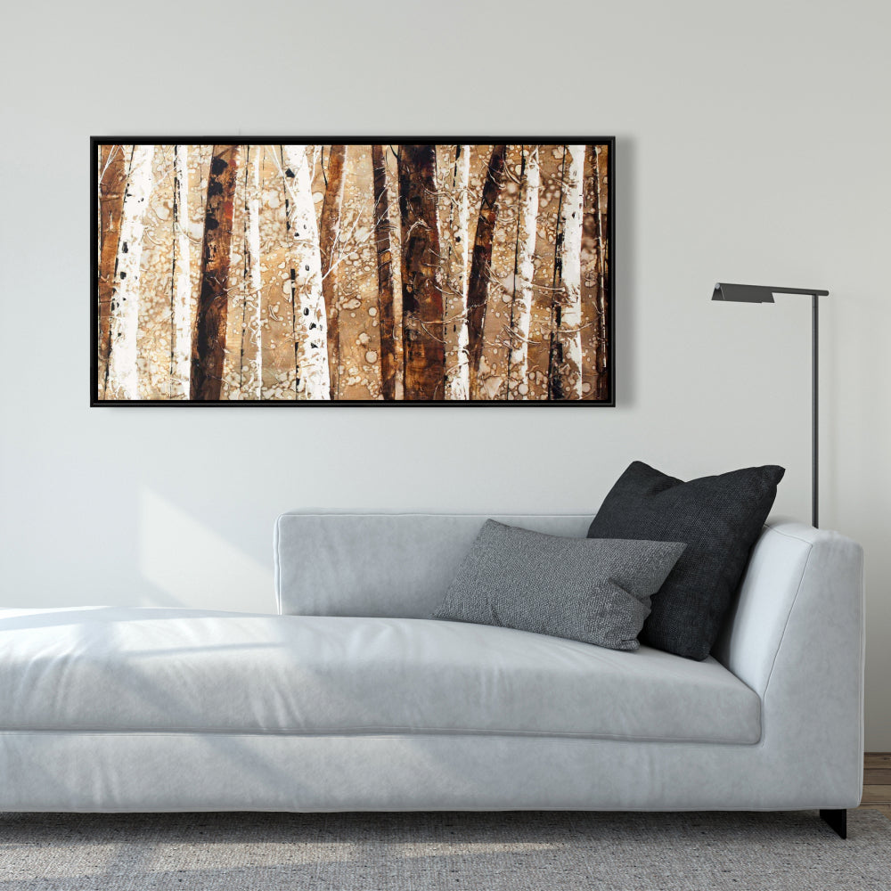 Toile décorative Troncs d'arbres | Décoration encadrée marron pour chambre
