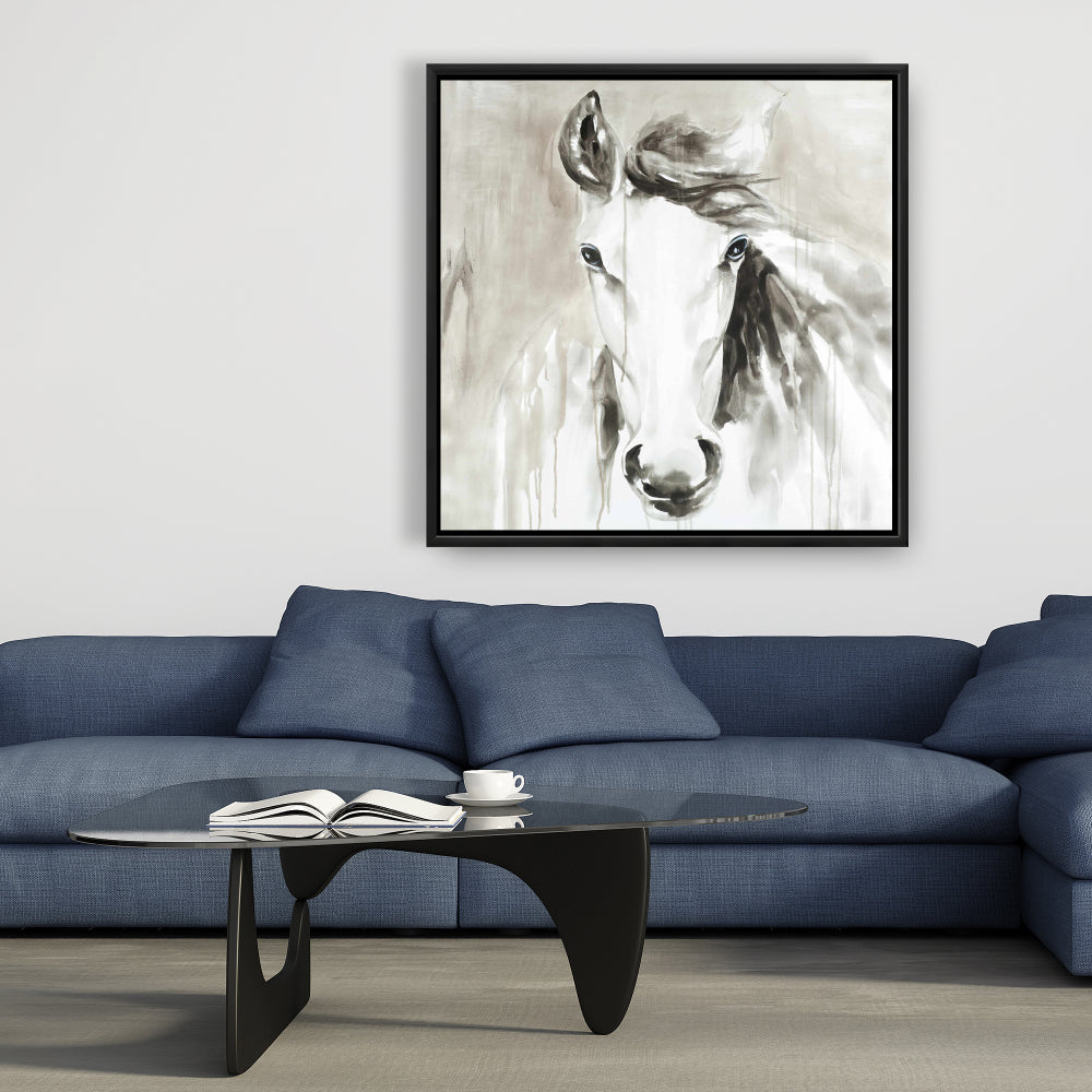 Beautiful Abstract Horse Canvas | Minimalist Bedroom Decor