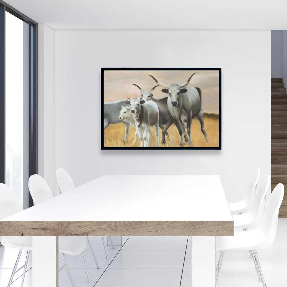 Toile encadrée « Élevage d'animaux de la ferme Nguni » | Décoration de chambre