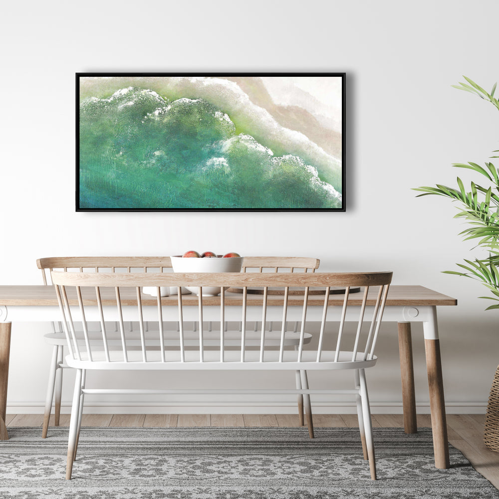 Turquoise Sea Canvas - White Frame | Sea Bedroom Decor