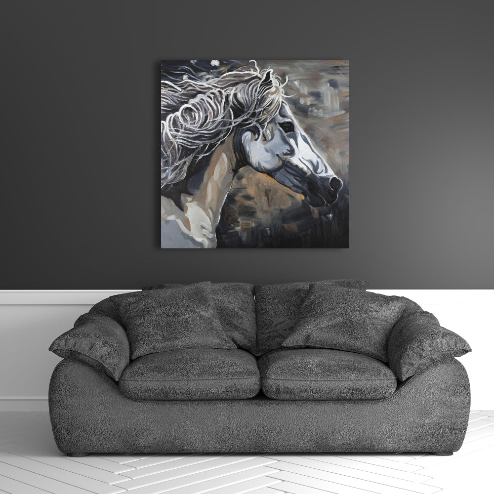 Wild Horse Canvas Print | Farm Animal Wall Art Home Decor