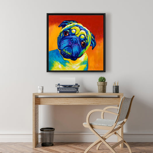 Toile Carlin curieux | Décoration contemporaine pour chambre à coucher - Encadrée