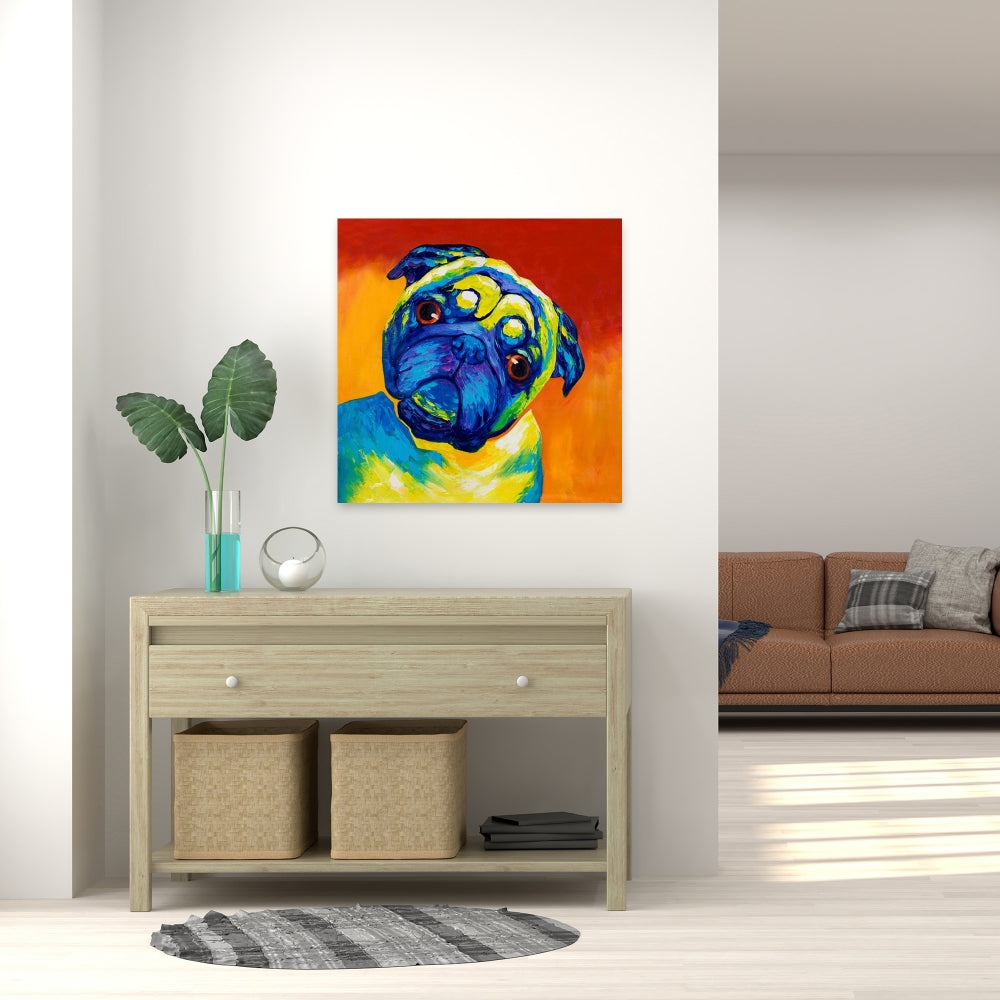 Curious Pug Canvas - Contemporary Pet Decor for Bedroom