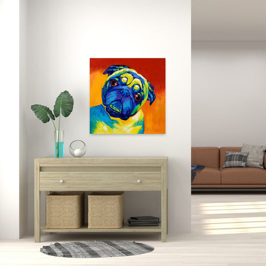 Curious Pug Canvas - Contemporary Pet Decor for Bedroom
