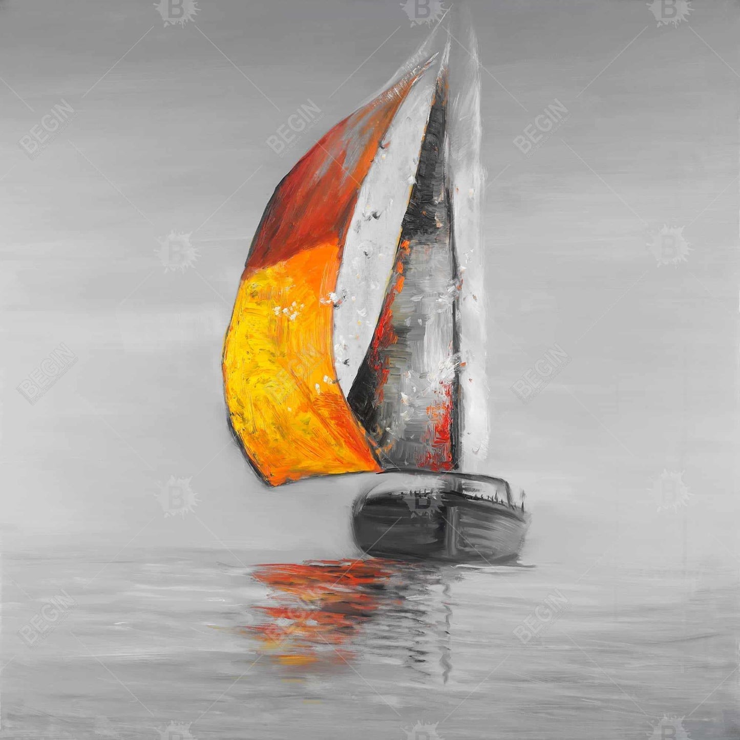 Coastal White Framed Canvas - Sail | Bedroom Wall Art Decor