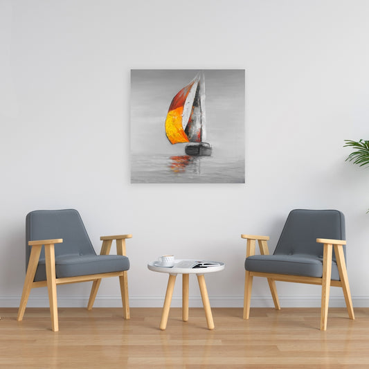 Contemporary White Boat Canvas - Sail Art for Home Decor