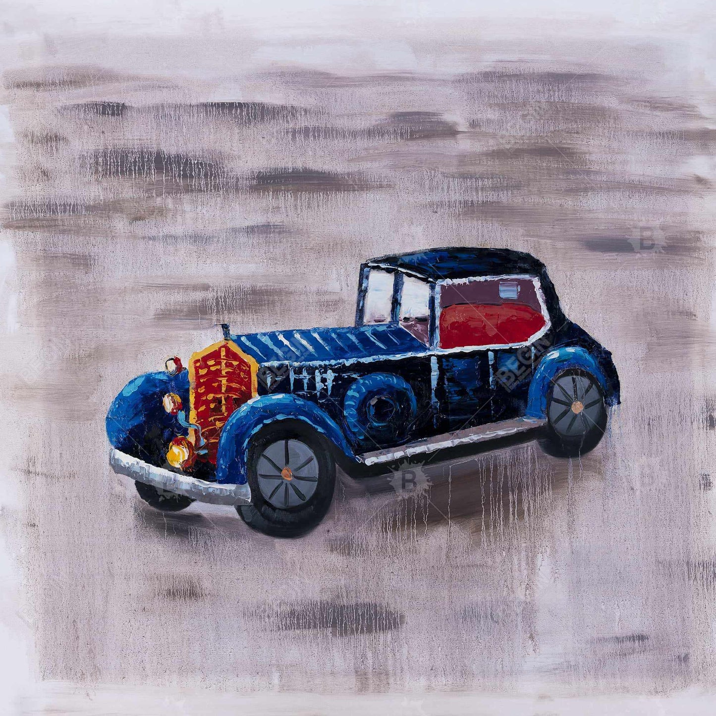 Toy Car Blue Canvas | Home Decor Wall Art | Transportation