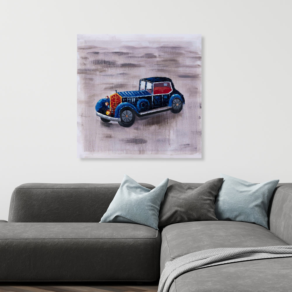 Toy Car Blue Canvas | Home Decor Wall Art | Transportation