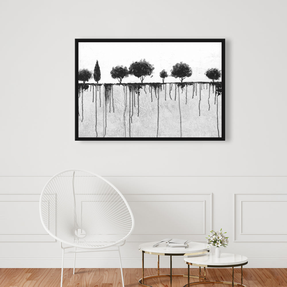 Ink Bleeding Trees Canvas | Framed Art for Bedroom Decor