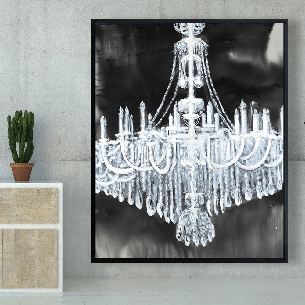Toile encadrée « Glam Chandelier » | Décoration de chambre contemporaine