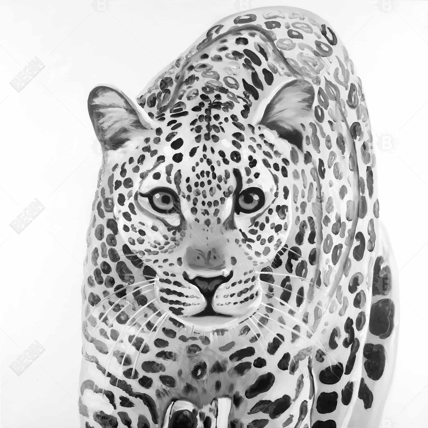 Leopard Ready to Attack - African Canvas Art for Home Decor