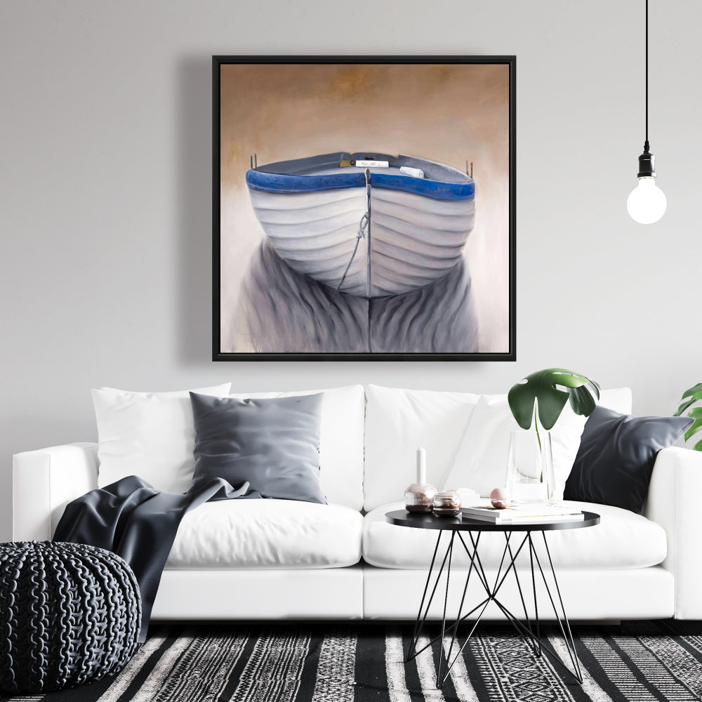 Canoe Boat Canvas | Contemporary Framed Art for Home Decor