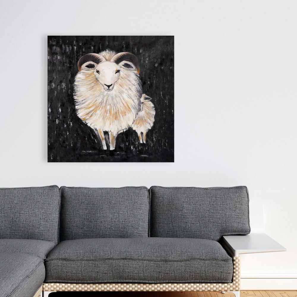 Rustic Farm Animals Bedroom Canvas - Two Bushy Ram Decor