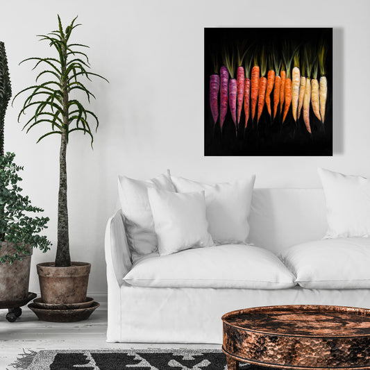 Colorful Carrots Food Canvas | Home Decor Wall Art