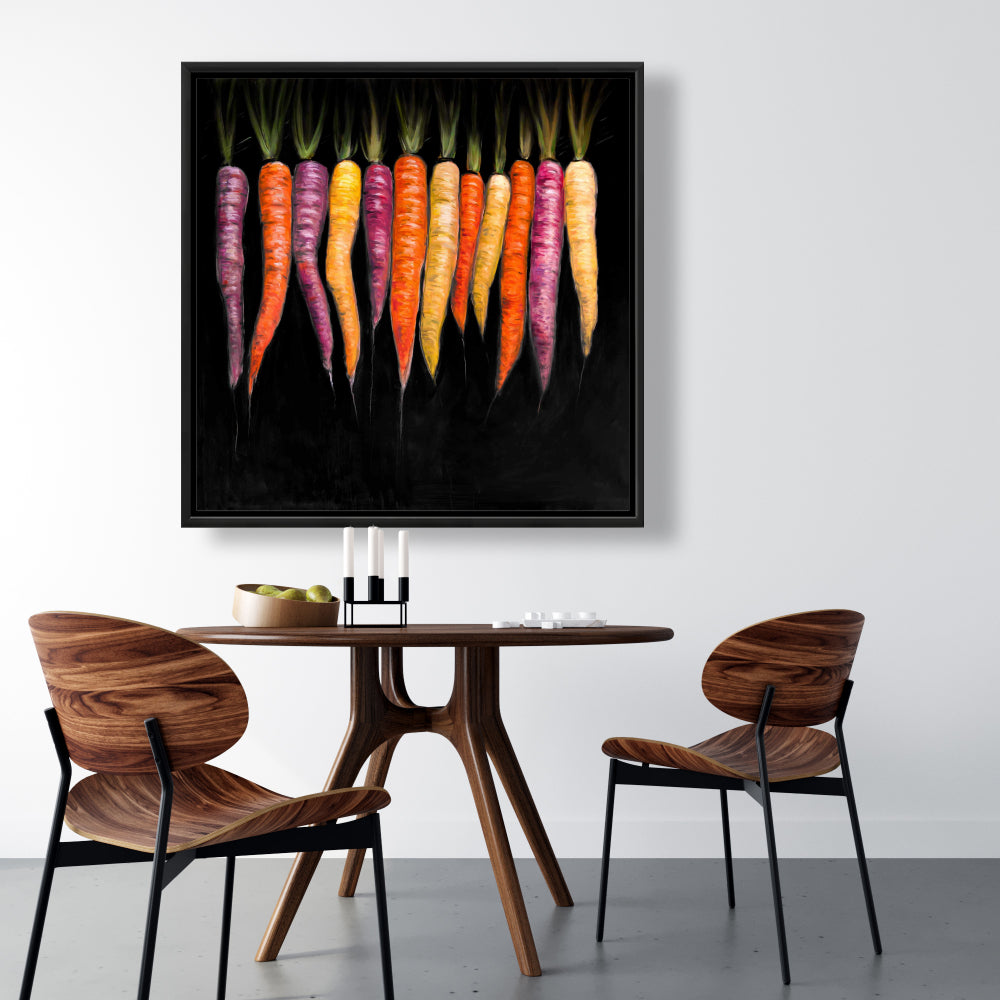 Purple Gastronomy Carrot Varieties Canvas - Rustic Home Decor
