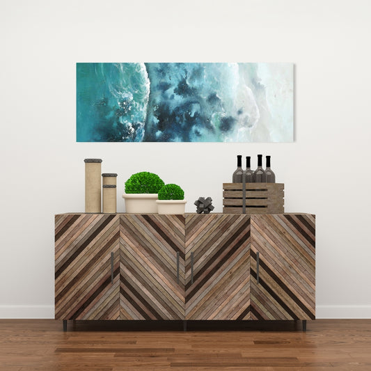 Seaside of the Caribbean Canvas | Coastal Blue Sea Decor