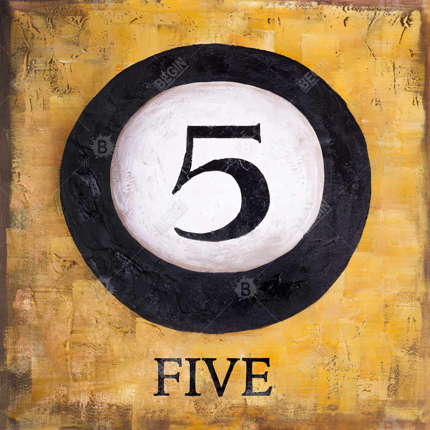 Billiard Ball No5 Canvas - Sports Home Decor Office Art