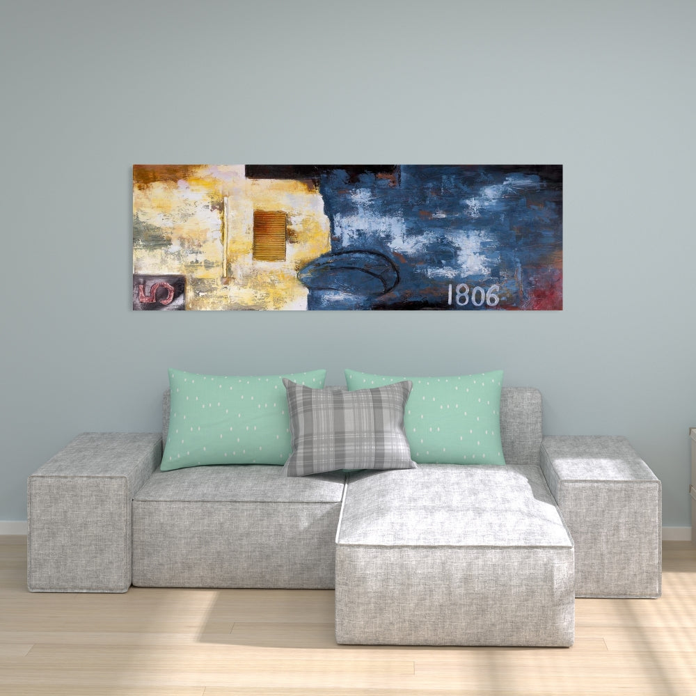 Blue Bedroom Canvas | Abstract Art with Numbers Decor