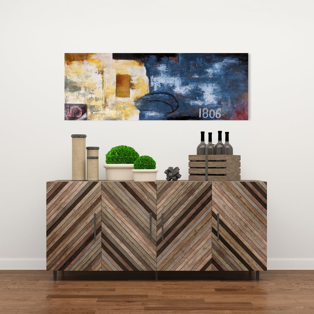 Blue Bedroom Canvas | Abstract Art with Numbers Decor