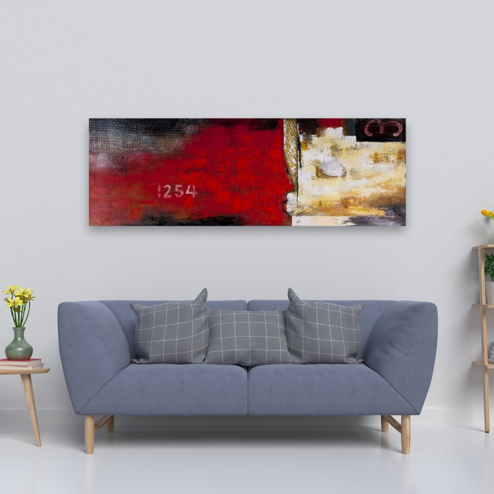 Industrial Black Canvas | Abstract Art with Numbers Decor