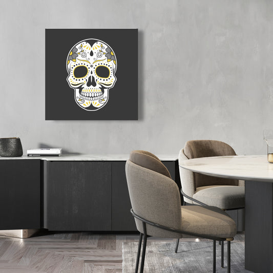 Mexican Sugar Skull Art Canvas | Bedroom Decor Skull Art