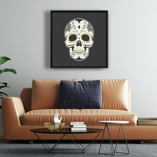 Mexican Sugar Skull Art | Framed Canvas Home Decor