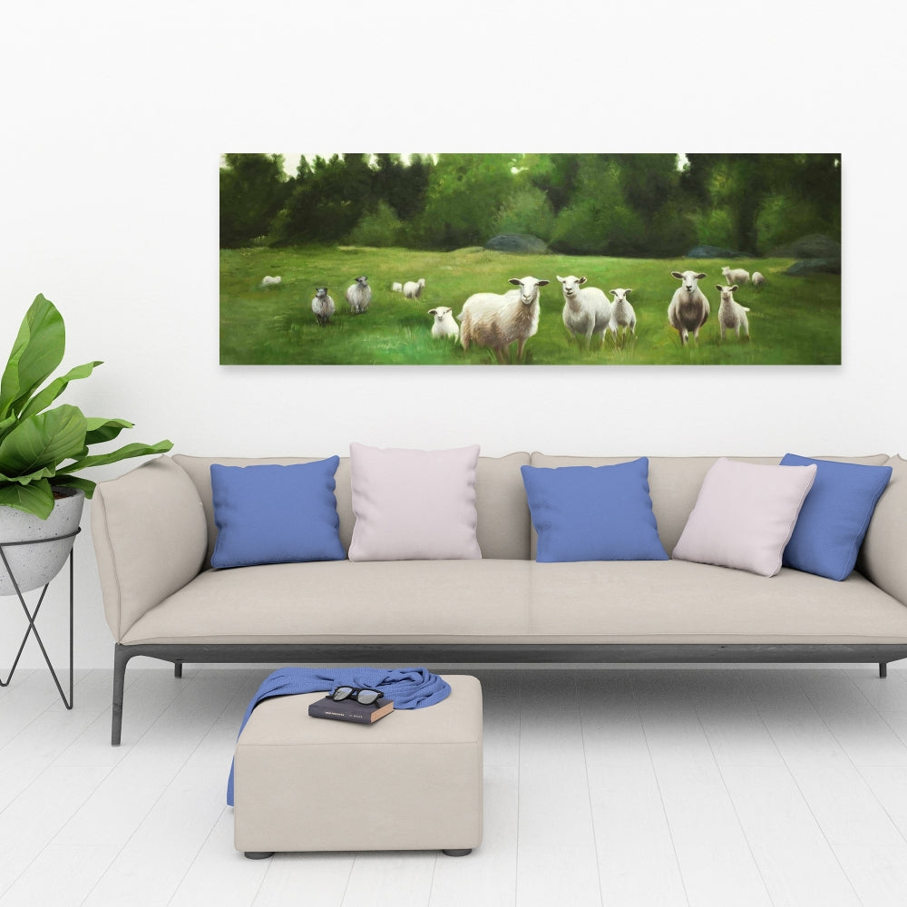 Rustic Farm Animals Canvas | Fields of Sheep Bedroom Decor