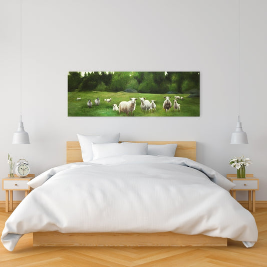 Rustic Farm Animals Canvas | Fields of Sheep Bedroom Decor