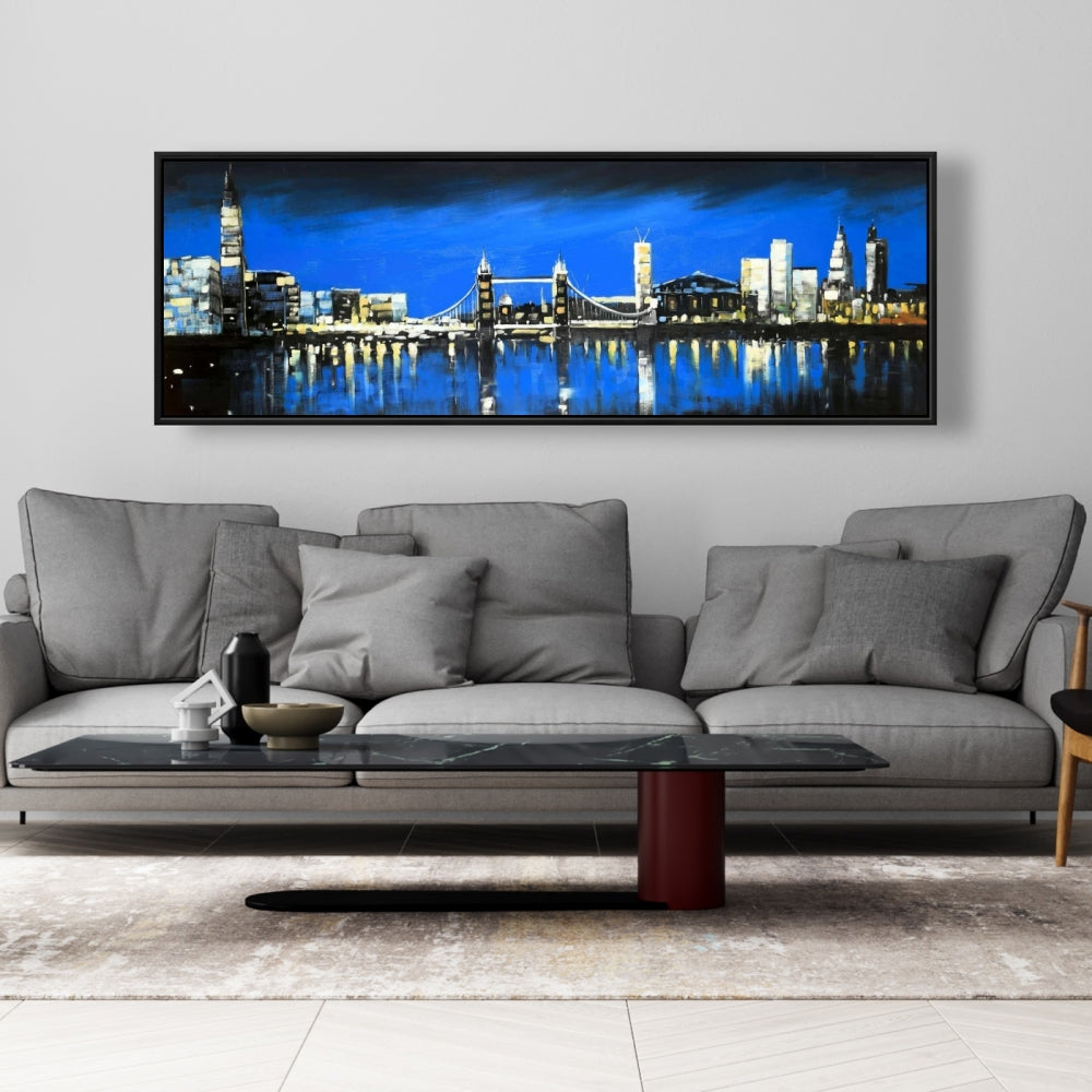 Blue Skyline of London Canvas | Bedroom Decor | Cities Blue
