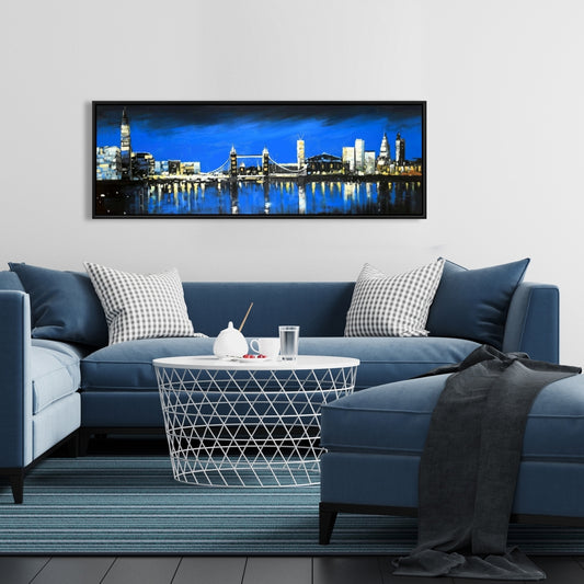 Blue Skyline of London Canvas | Bedroom Decor | Cities Blue