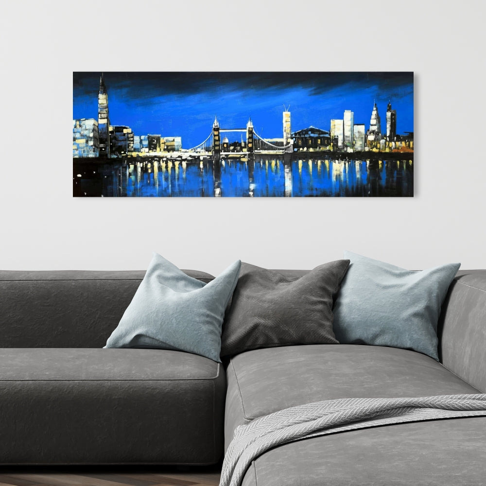 Blue London Skyline Canvas | Home Decor | Cityscape Art