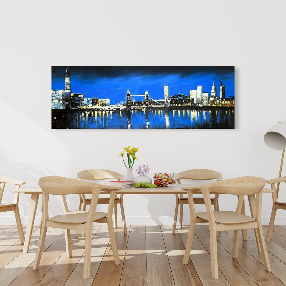 Blue London Skyline Canvas | Home Decor | Cityscape Art