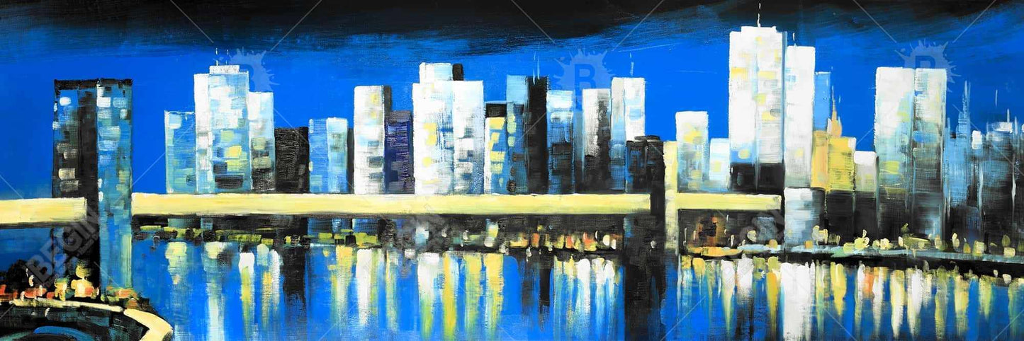 Contemporary Skyline of Lower Manhattan Canvas - Home Decor