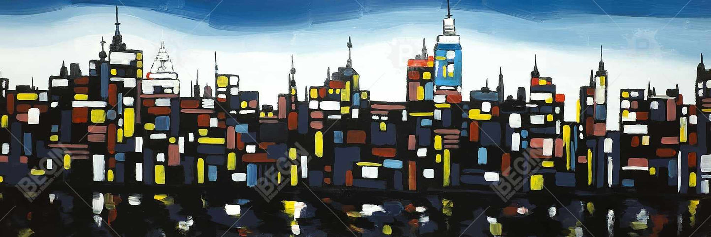 Toile encadrée « Villes modernes » | Décoration de bâtiments colorés