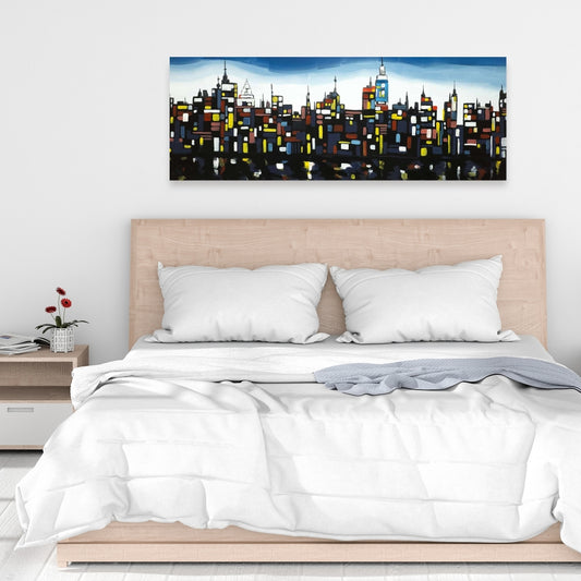 Colorful Buildings Canvas - Modern Cityscape Wall Art Decor