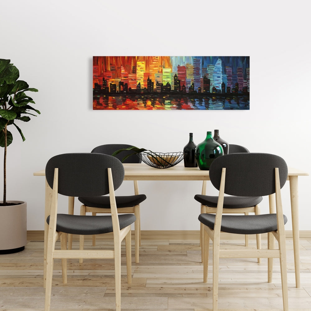 Colorful Cityscape Canvas | Modern Home Decor Wall Art