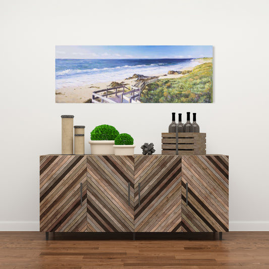 Walk to the Beach Canvas | Romantic Sea Bedroom Wall Art