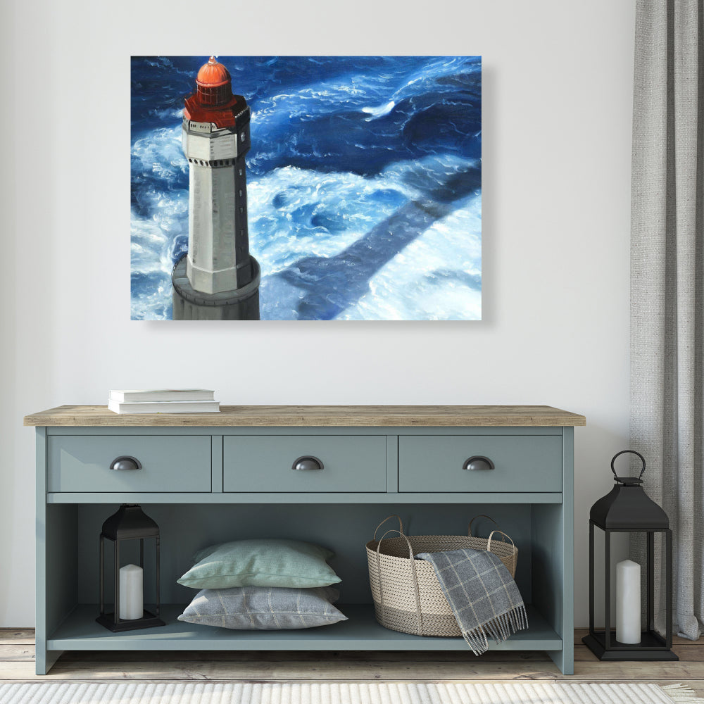 Marine Building Blue Canvas - Le phare de Jument Decor