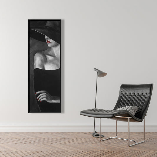 Mysterious Woman with Hat | Romantic Canvas | Home Decor Art