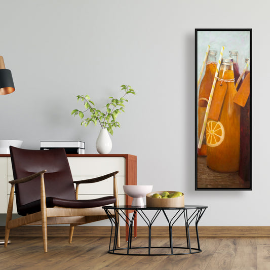 Orange Summer Drinks | Contemporary Gastronomy Framed Canvas