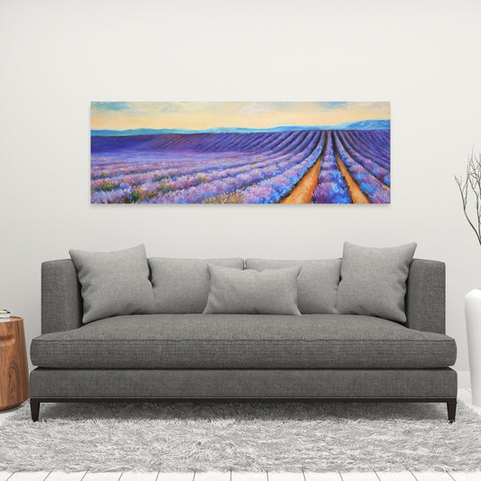 Lavender Fields Canvas | Bedroom Botanical Landscape Decor
